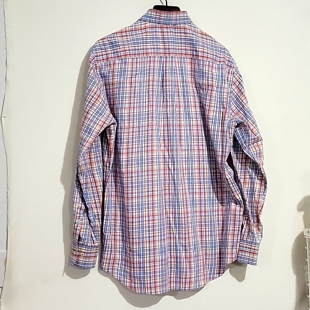 Peter Millar Blue Multi-Colored Plaid Button-Down… - image 3